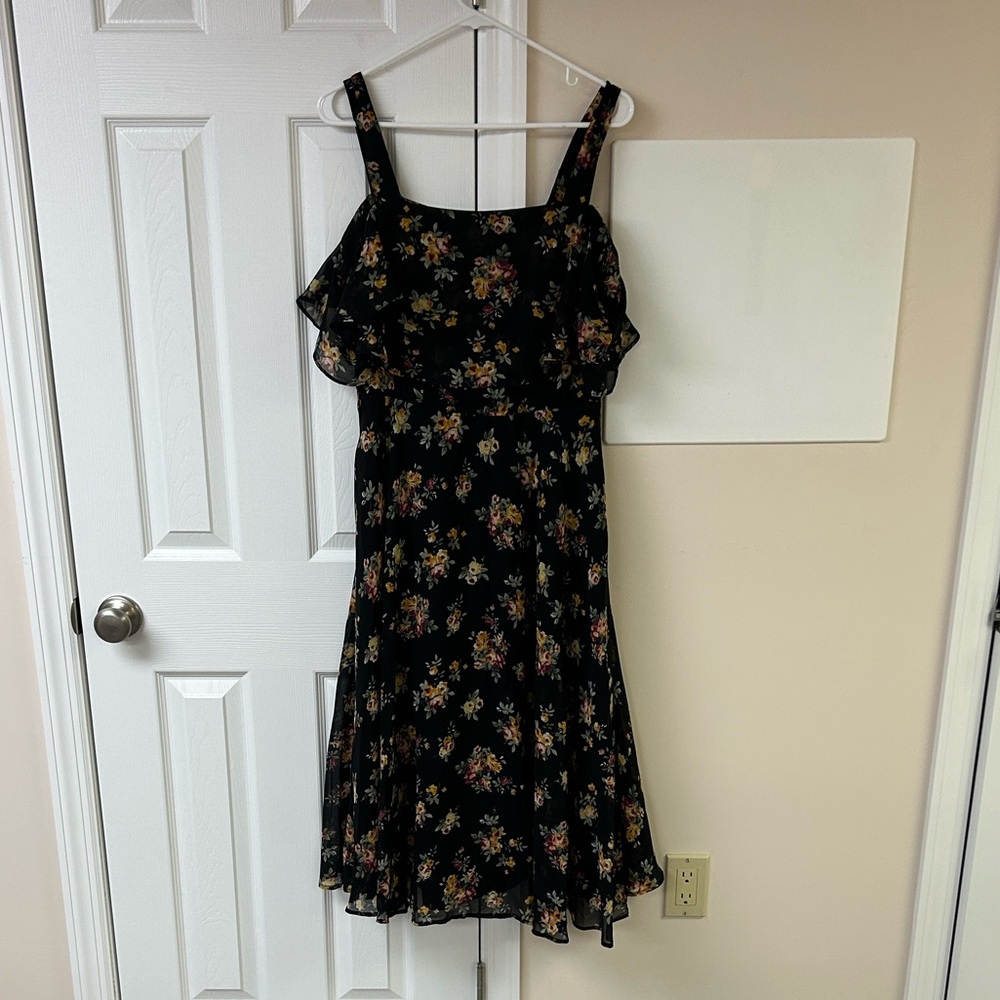 ASOS Floral Midi Dress Ruffles